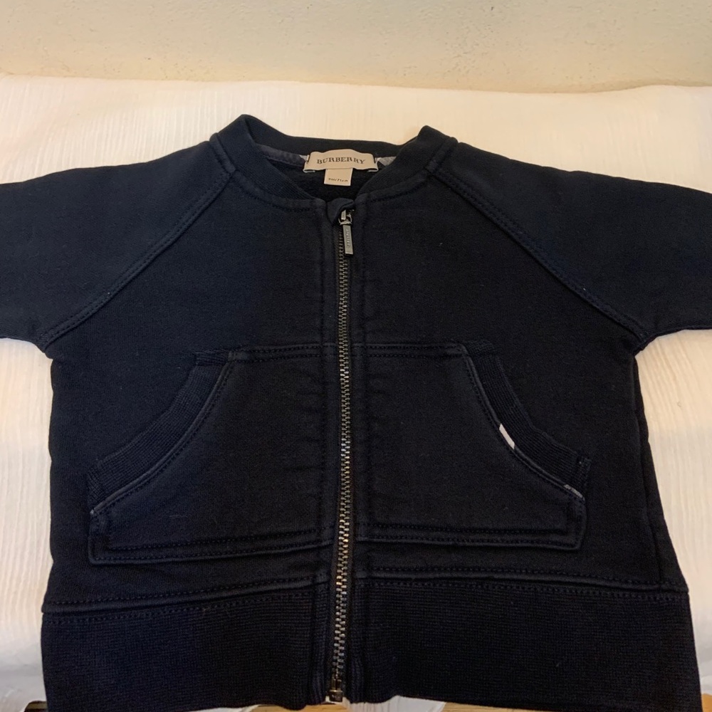 Burberry Navy Zip-Up Kids Sweatshirt